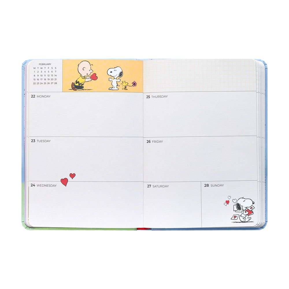 Hardcover School Weekly Agenda 17 Months 2026/2027 11x15,5cm SNOOPY