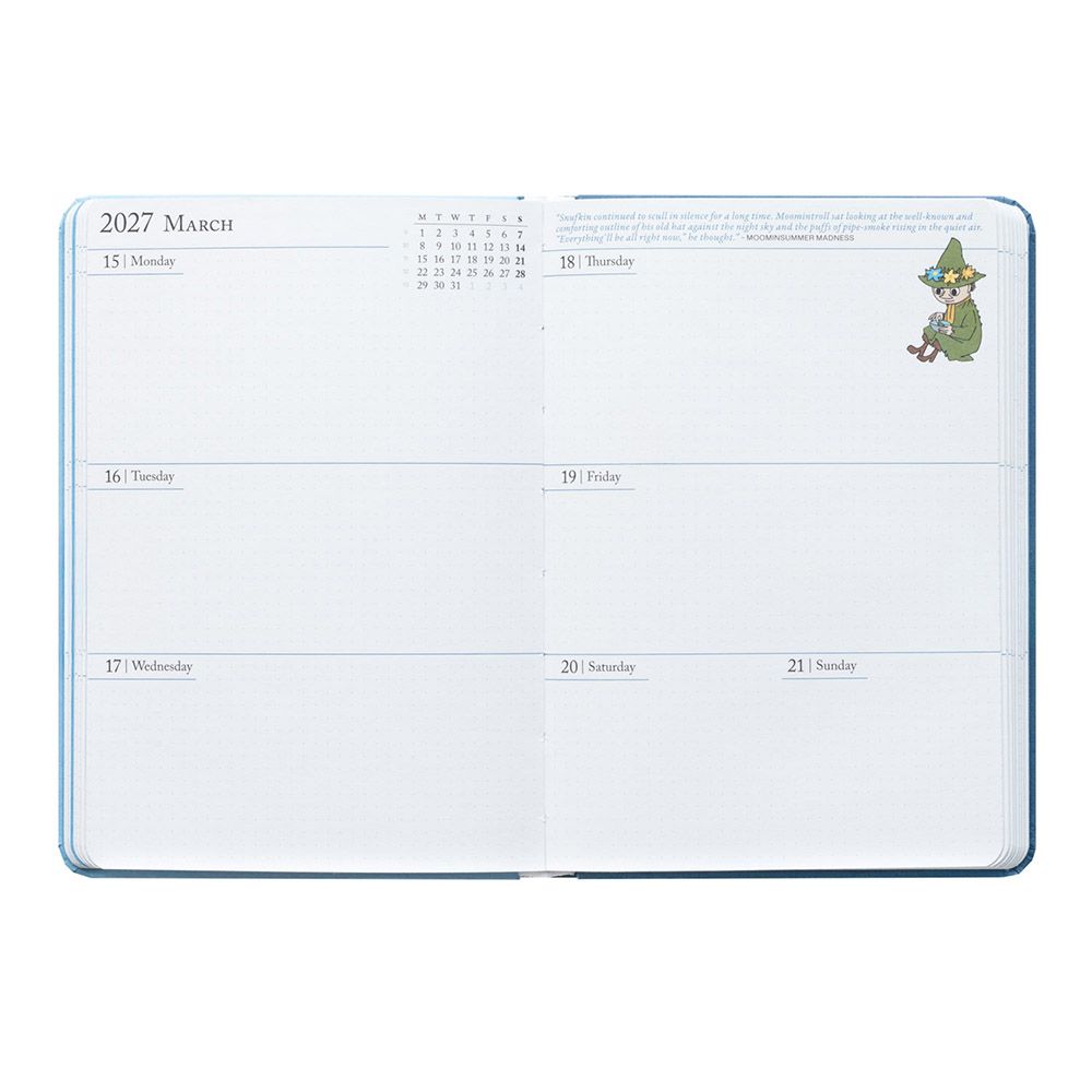 Hardcover School Weekly Agenda 17 Months 2026/2027 11x15,5cm MOOMIN