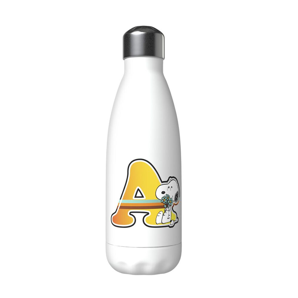 SNOOPY Letter A White Customized Stainless Steel Bottle 550 ml