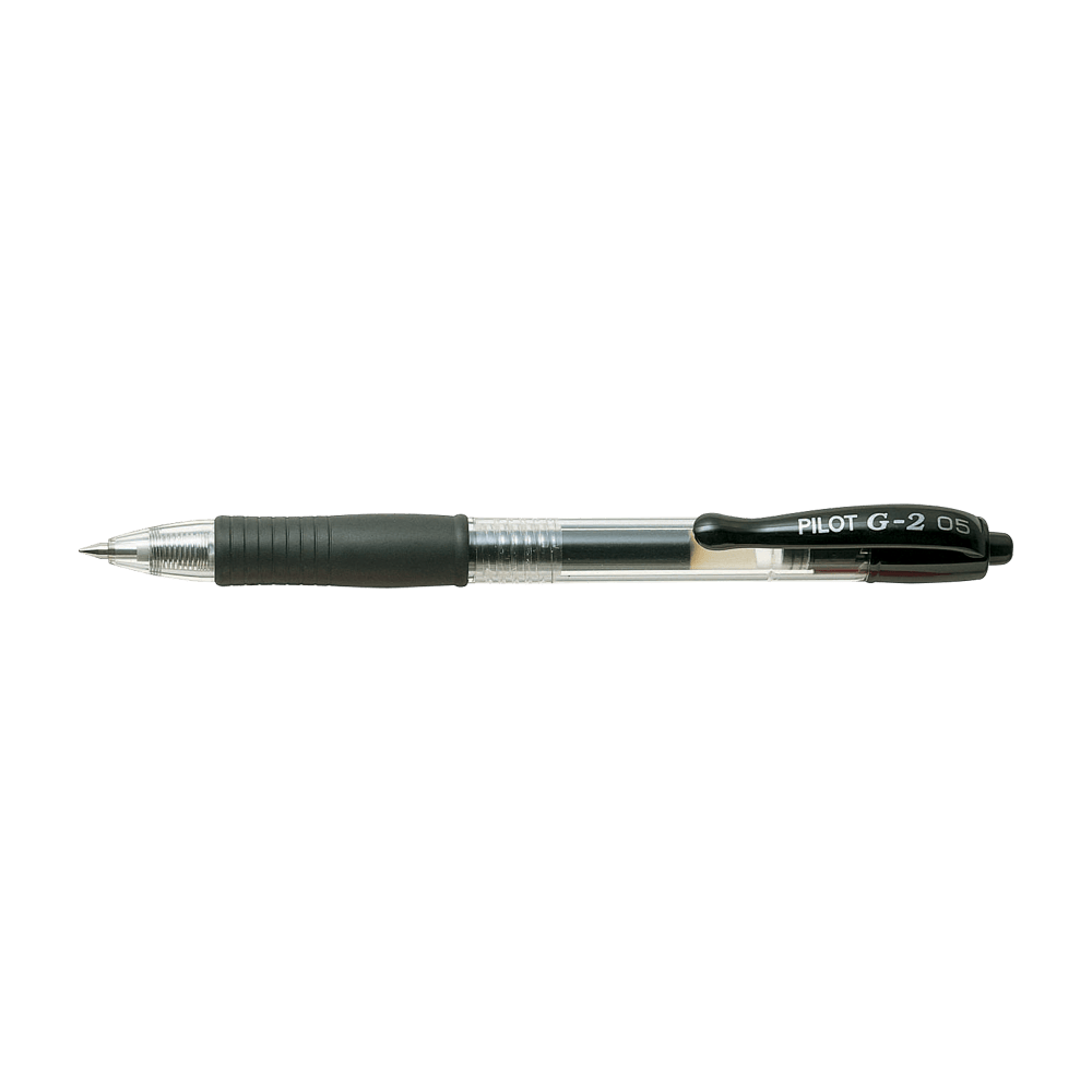 Gel pen 0.5mm Fine PILOT G-2 Black, Pack of 12pcs