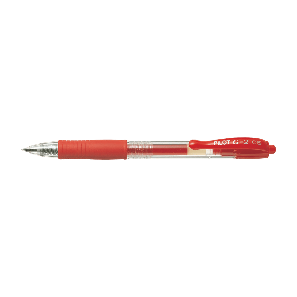 Gel pen 0.5mm Fine PILOT G-2 Red, Pack of 12pcs
