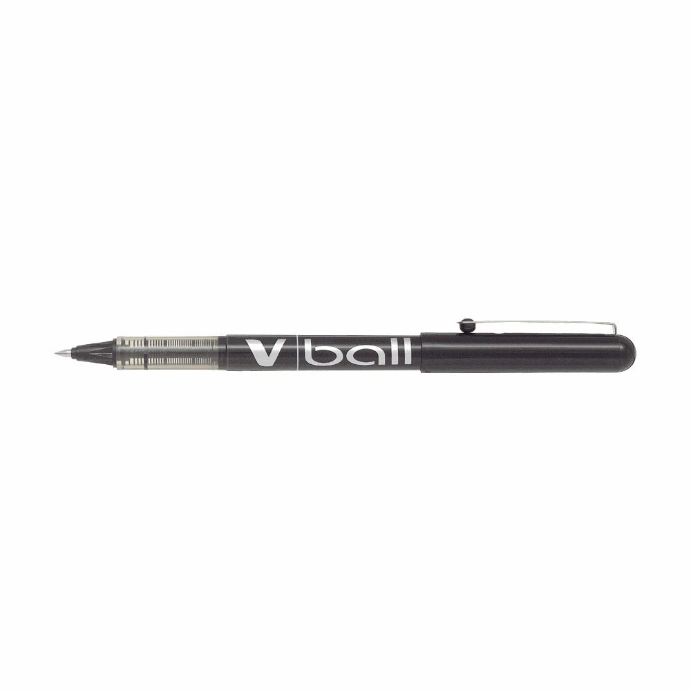 Ball pen 0.5mm Fine PILOT V-BALL Black, Pack of 12pcs