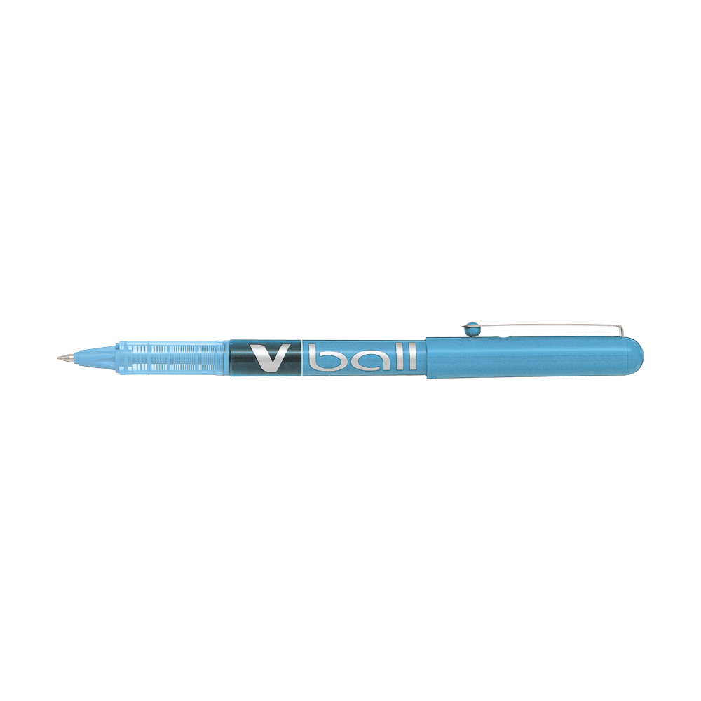 Ball pen 0.5mm Fine PILOT V-BALL Light Blue, Pack of 12pcs