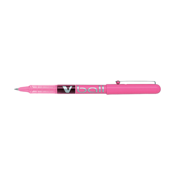 Ball pen 0.5mm Fine PILOT V-BALL Pink, Pack of 12pcs