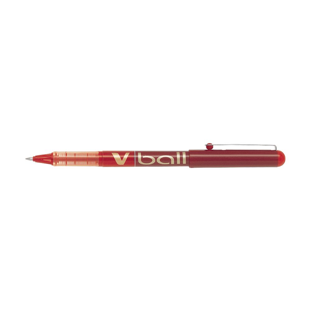 Ball pen 0.5mm Fine PILOT V-BALL Red, Pack of 12pcs