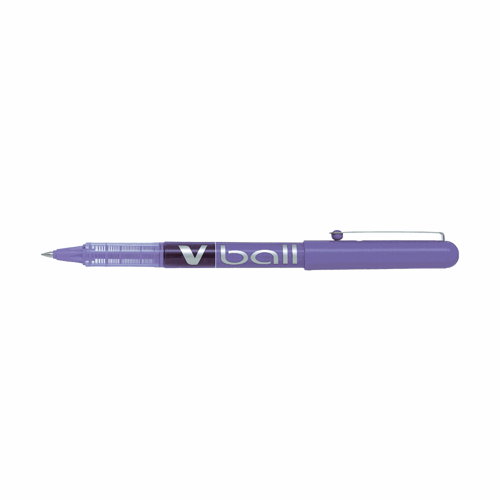 Ball pen 0.5mm Fine PILOT V-BALL Purple, Pack of 12pcs