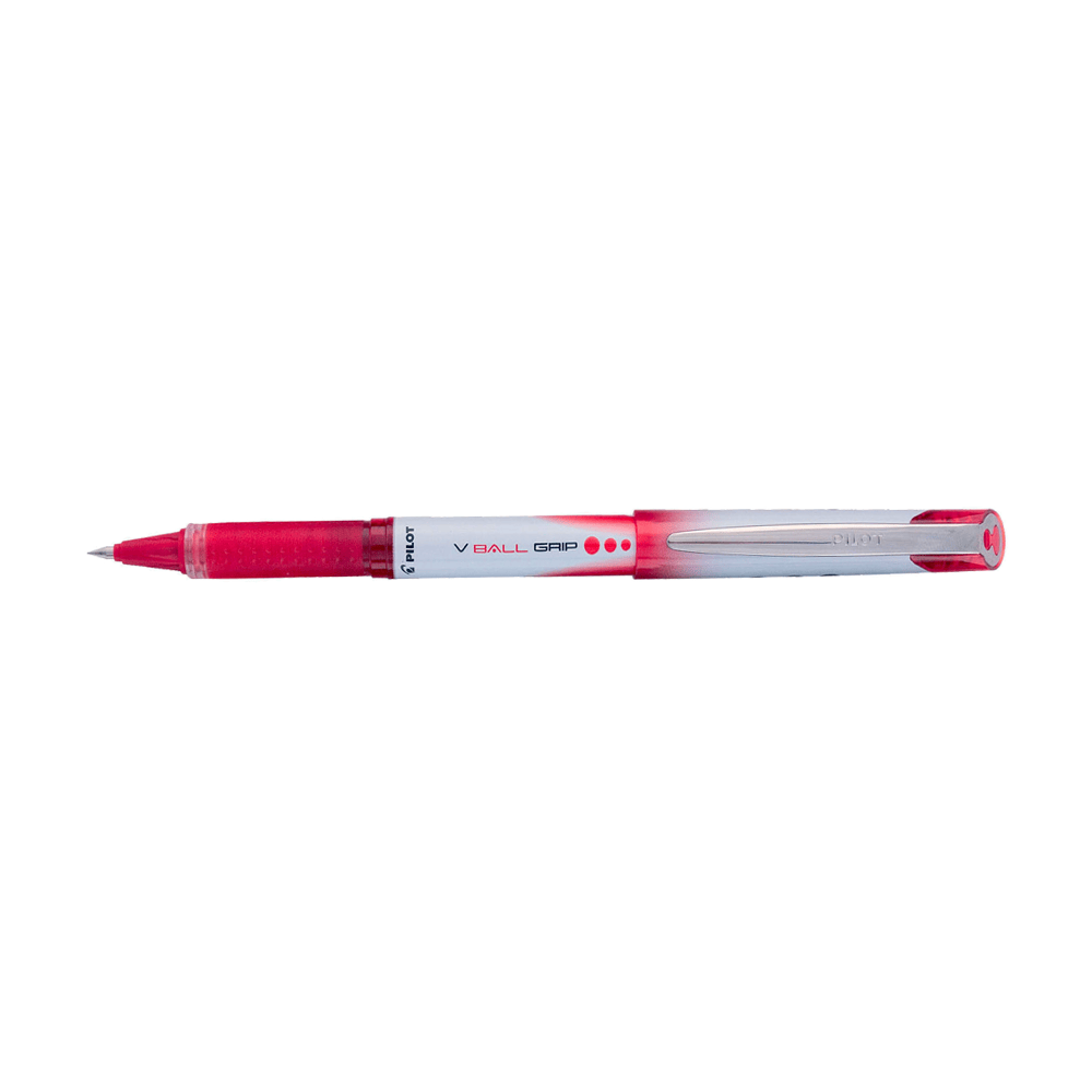 Ball pen 0.5mm Fine PILOT V-BALL GRIP Red, Pack of 12pcs