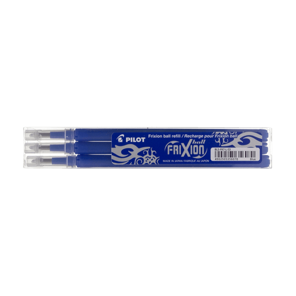 Refill for Ball pen 0.5mm Fine PILOT FRIXION Blue, Pack of 3X12pcs