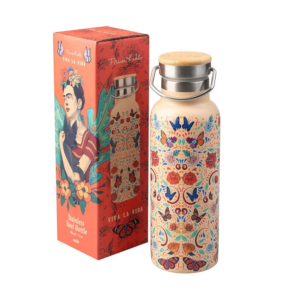Metallic Bottle with Handle 500ml FRIDA KAHLO Viva la Vida