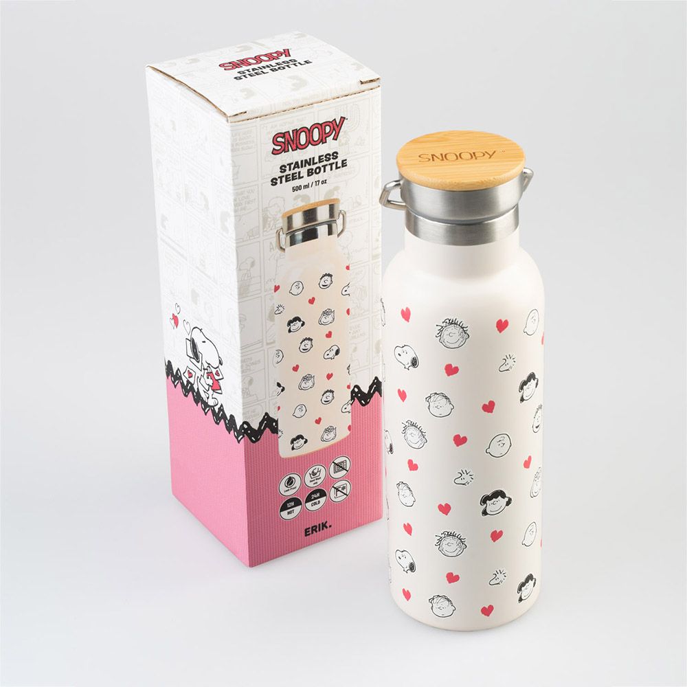 Μεταλλικό Μπουκάλι Θερμός με Λαβή 500ml SNOOPY Love Season