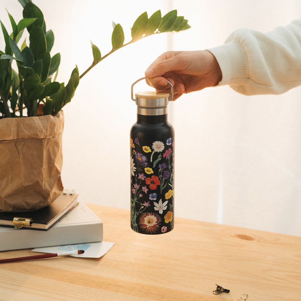 Metallic Bottle Thermos with Handle 500ml SLEEPLESS GARDEN