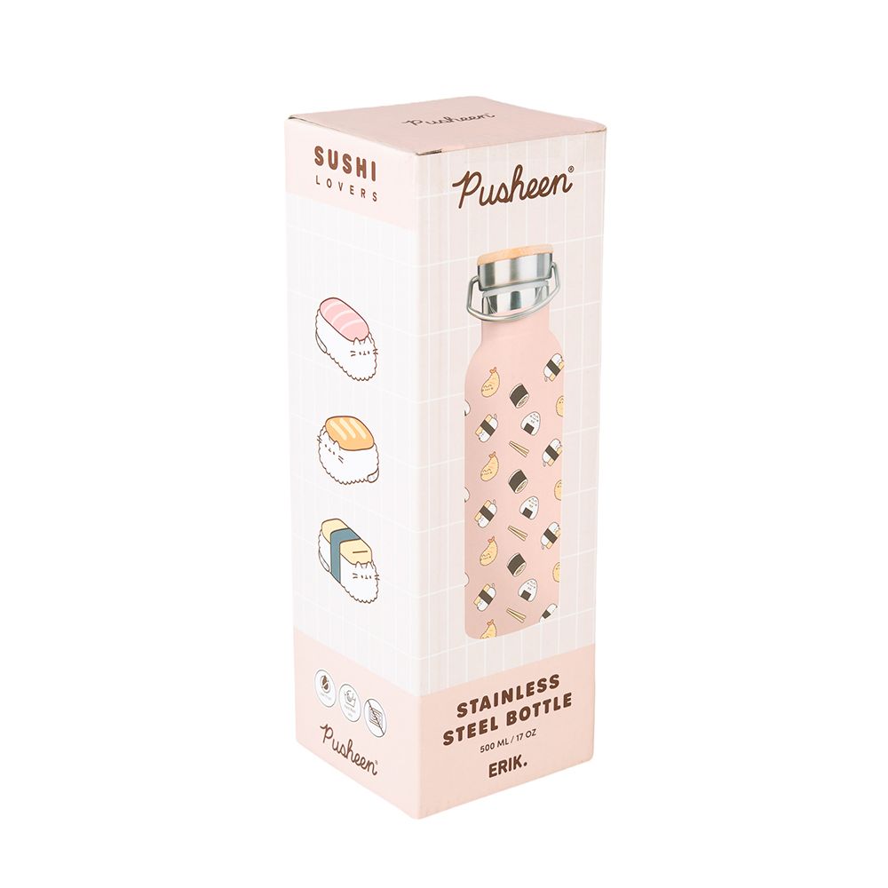 Μεταλλικό Μπουκάλι Θερμός με Λαβή 500ml PUSHEEN Sushi Roll