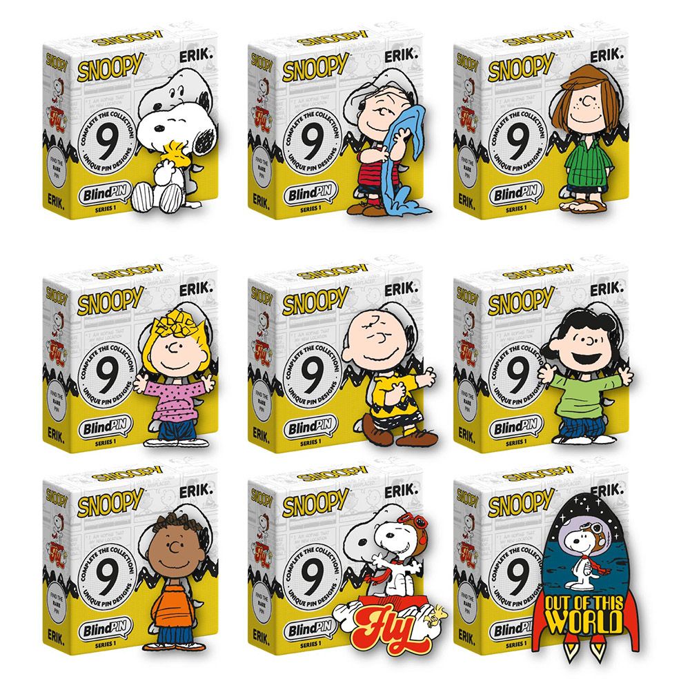 Display with 24 Collectible Mysterious Pins SNOOPY