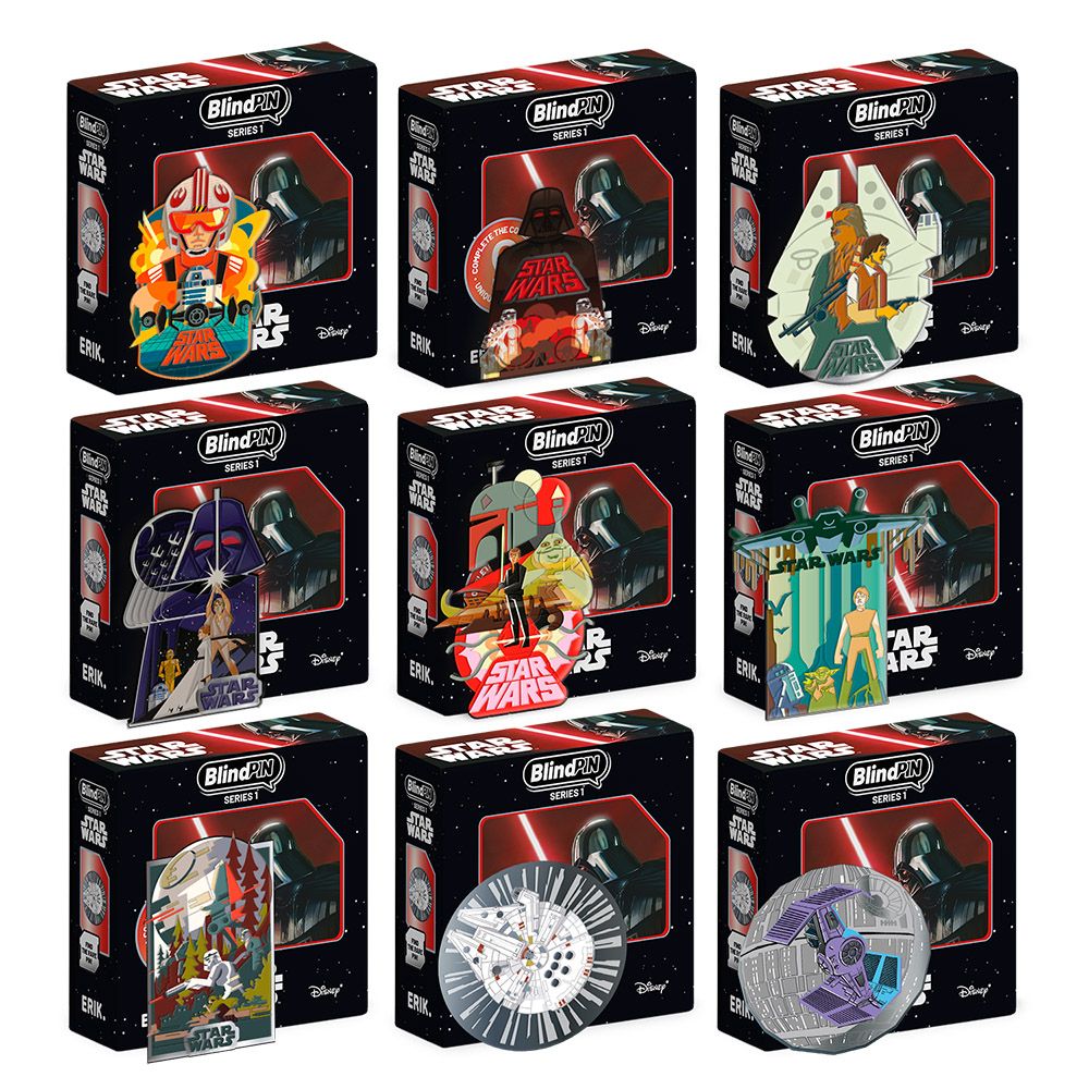 Display with 24 Collectible Mysterious Pins STAR WARS