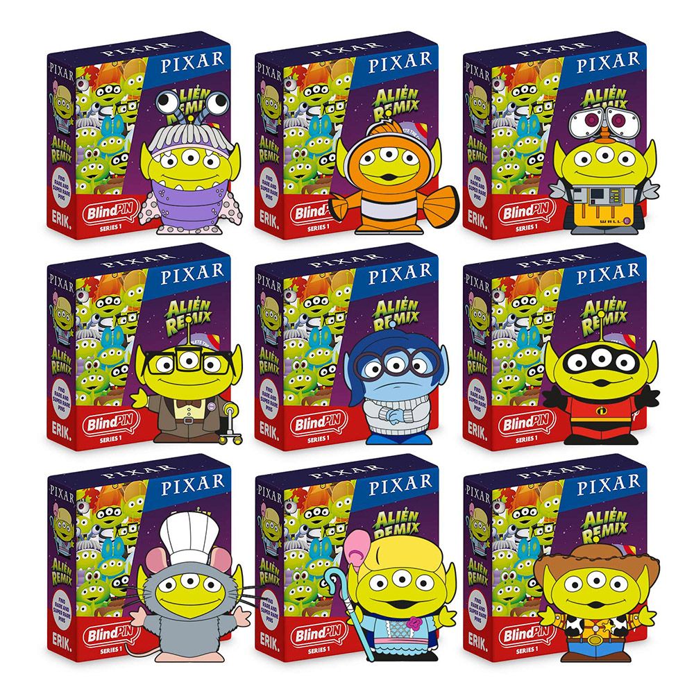 Display with 24 Collectible Mysterious Pins DISNEY PIXAR TOY STORY ALIEN REMIX