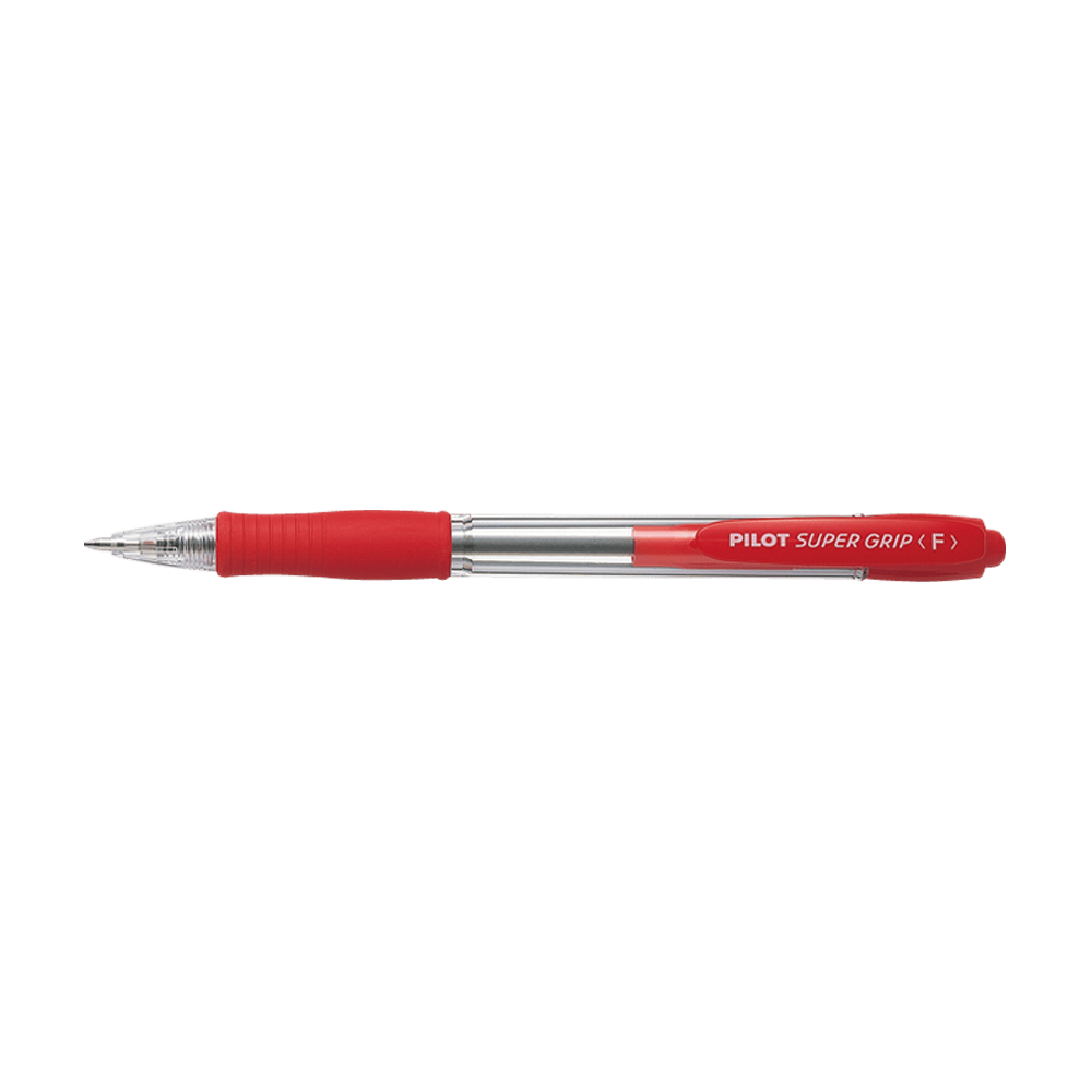 Ball pen 0.7mm PILOT SUPER GRIP Fine Red, Pack of 12pcs