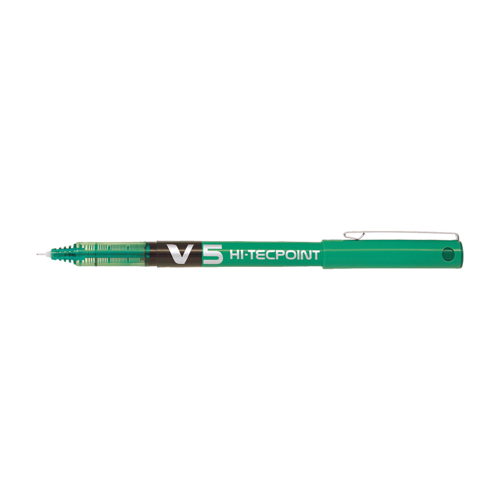 Ball pen 0.5mm PILOT V5 HI-TECPOINT Green, Pack of 12pcs