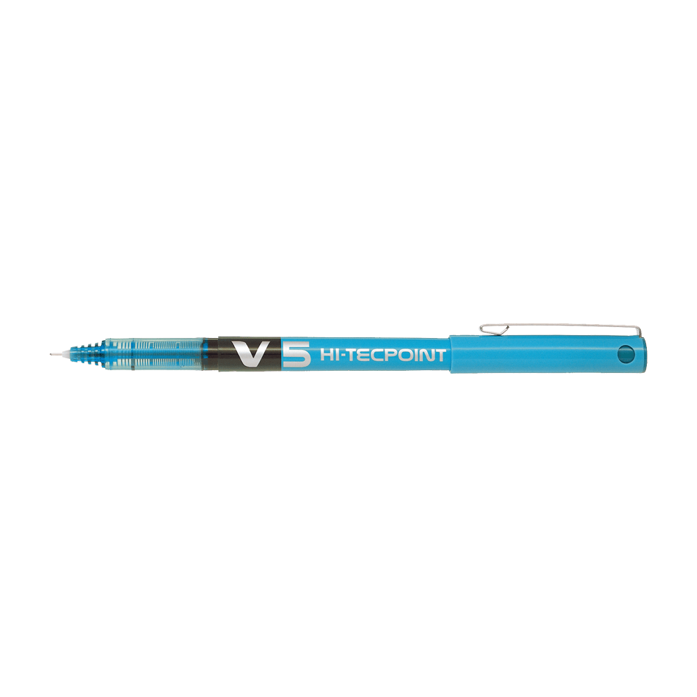 Ball pen 0.5mm PILOT V5 HI-TECPOINT Light Blue, Pack of 12pcs