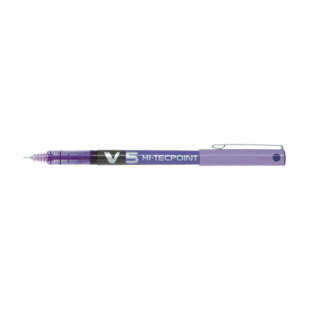 Ball pen 0.5mm PILOT V5 HI-TECPOINT Purple, Pack of 12pcs