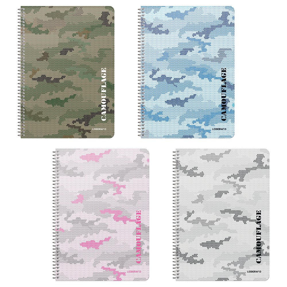 CAMOUFLAGE τετράδιο σπιράλ Wirelock B5/17Χ25 4Θ 120Φ 6τμχ
