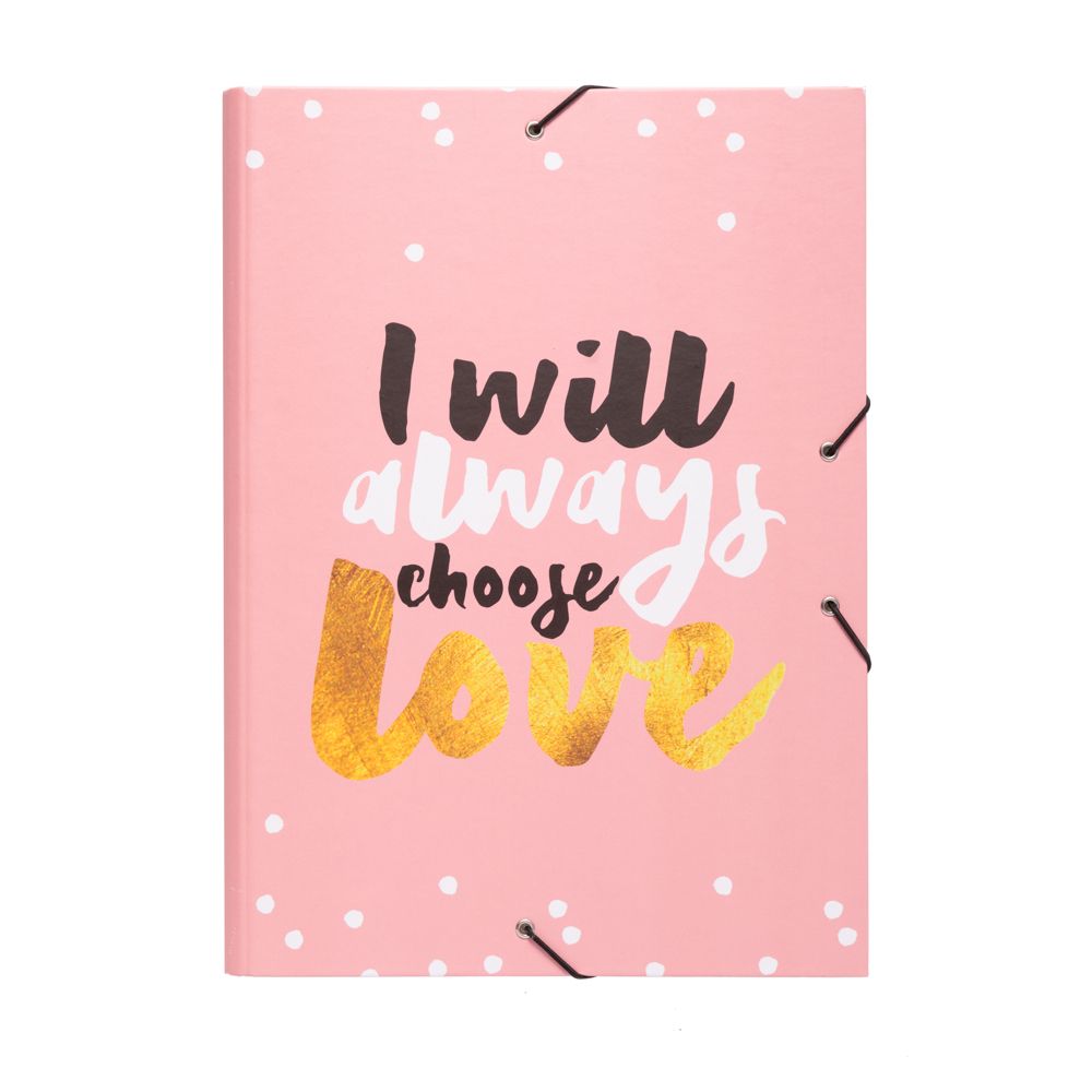Cardboard File Folder with Elastic Cords GLITTER Stars  