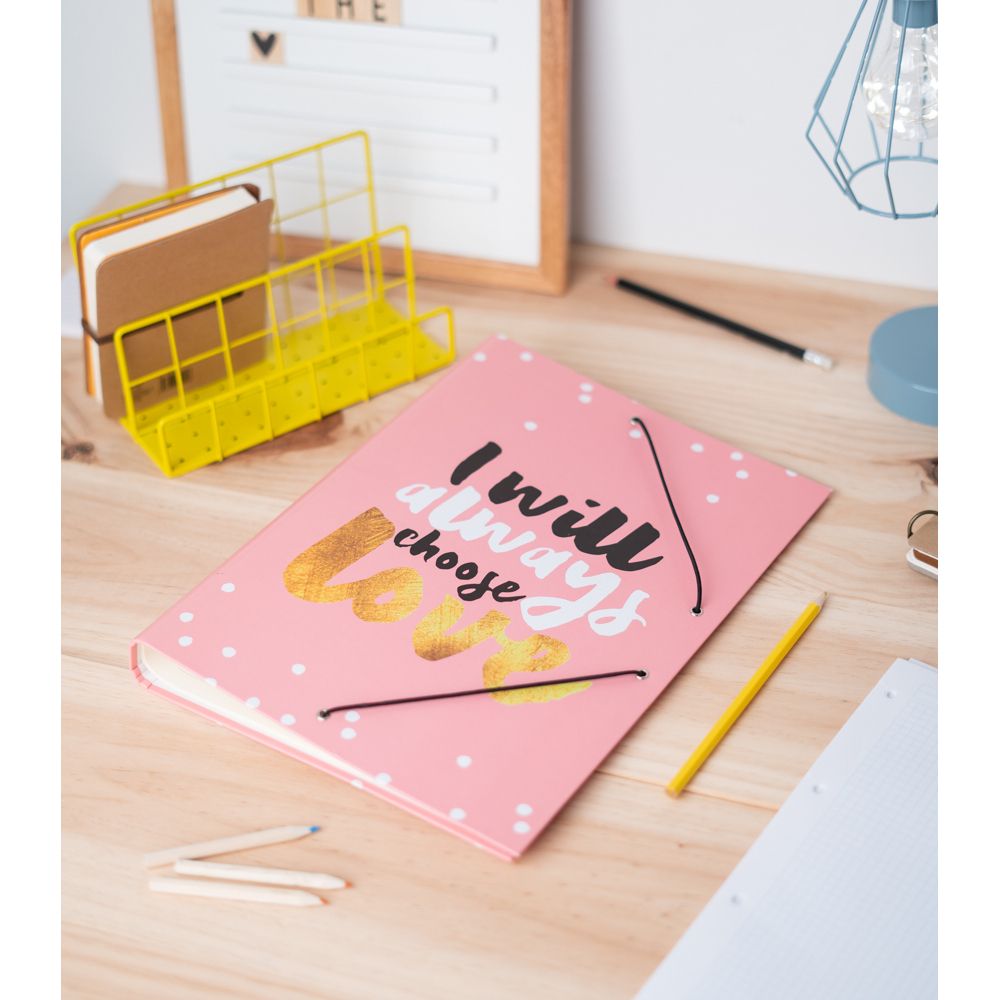 Cardboard File Folder with Elastic Cords GLITTER Stars  