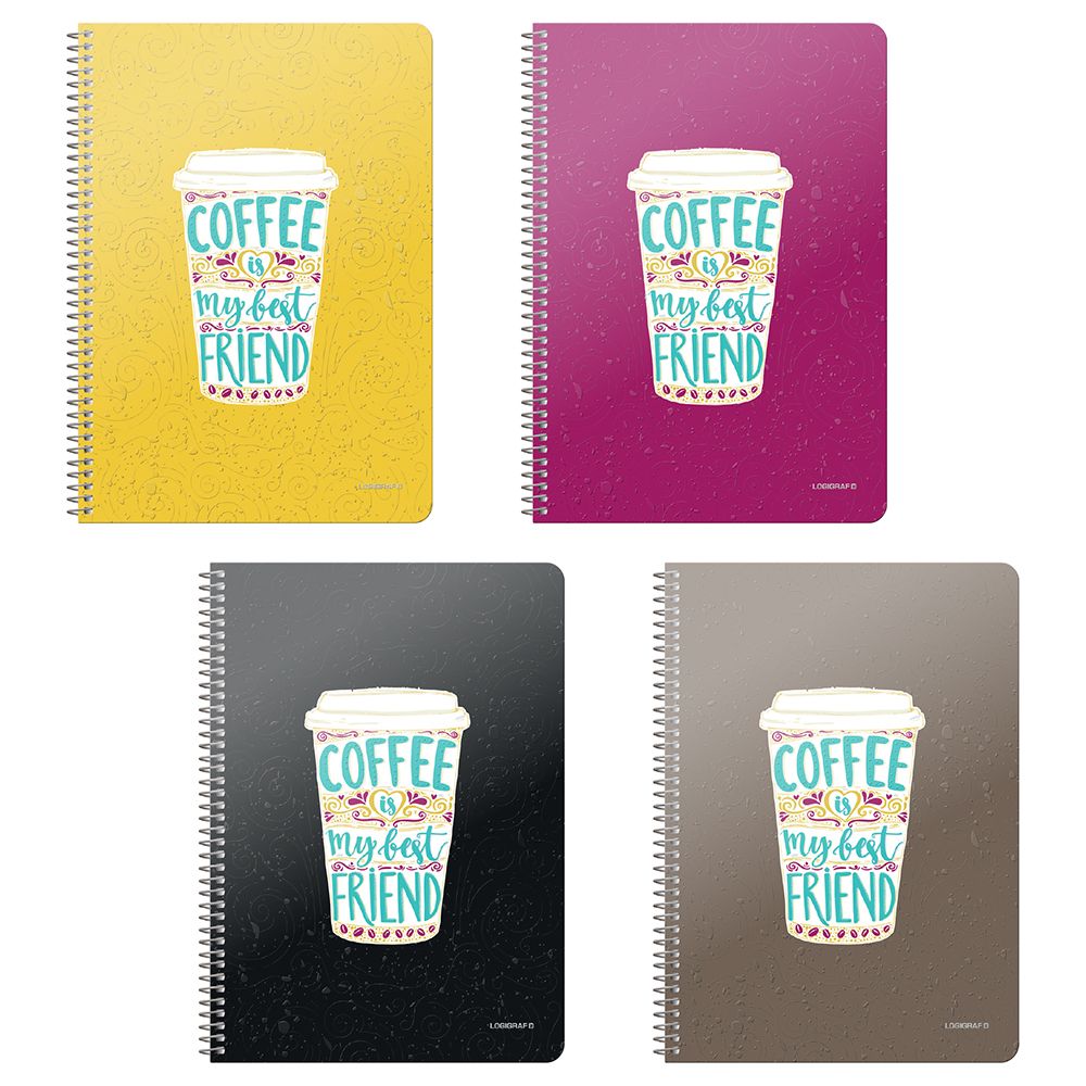 COFFEE Wirelock Notebook B5/17Χ25 3 Subjects 90 Sheets 6pcs