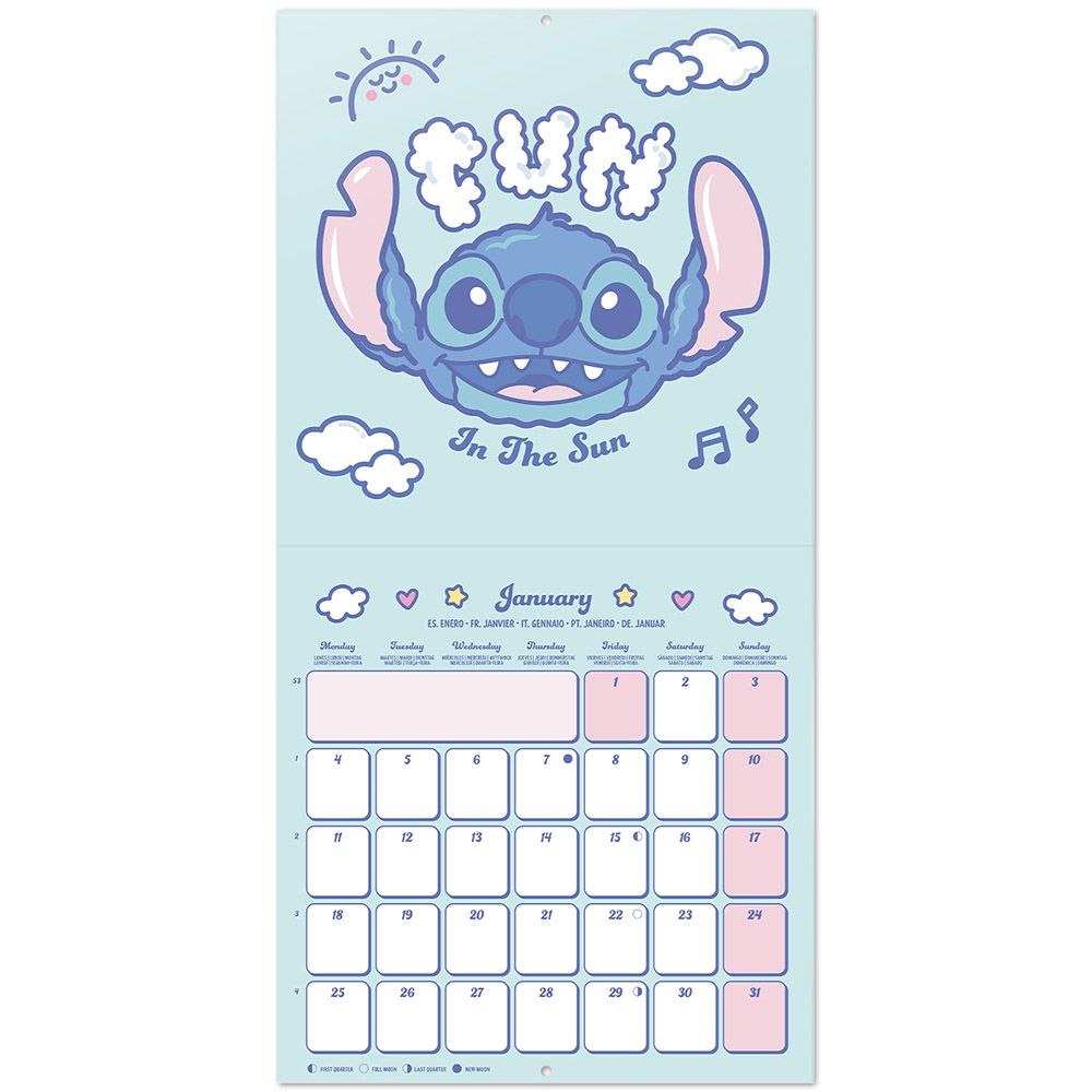 Wall Calendar 2027 30X30cm DISNEY STITCH