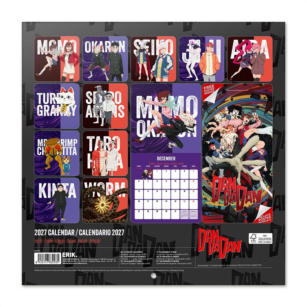 Wall Calendar 2027 30X30cm DAN DA DAN