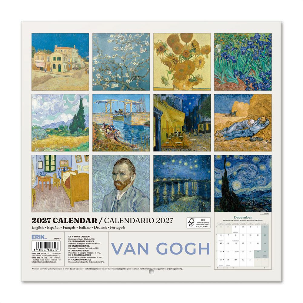 Wall Calendar 2027 30X30cm VAN GOGH