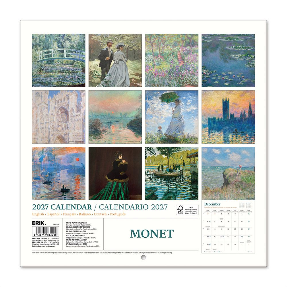 Wall Calendar 2027 30X30cm MONET