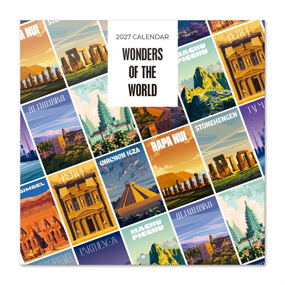 Ημερολόγιο Τοίχου 16 Μηνών 2027 30X30εκ WONDERS OF THE WORLD