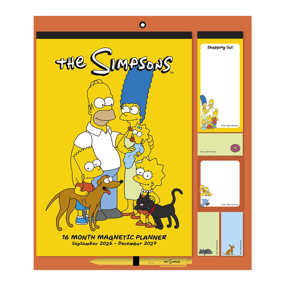 Wall Calendar/Planner with Magnets 2026/2027 16 months 30X34cm THE SIMPSONS
