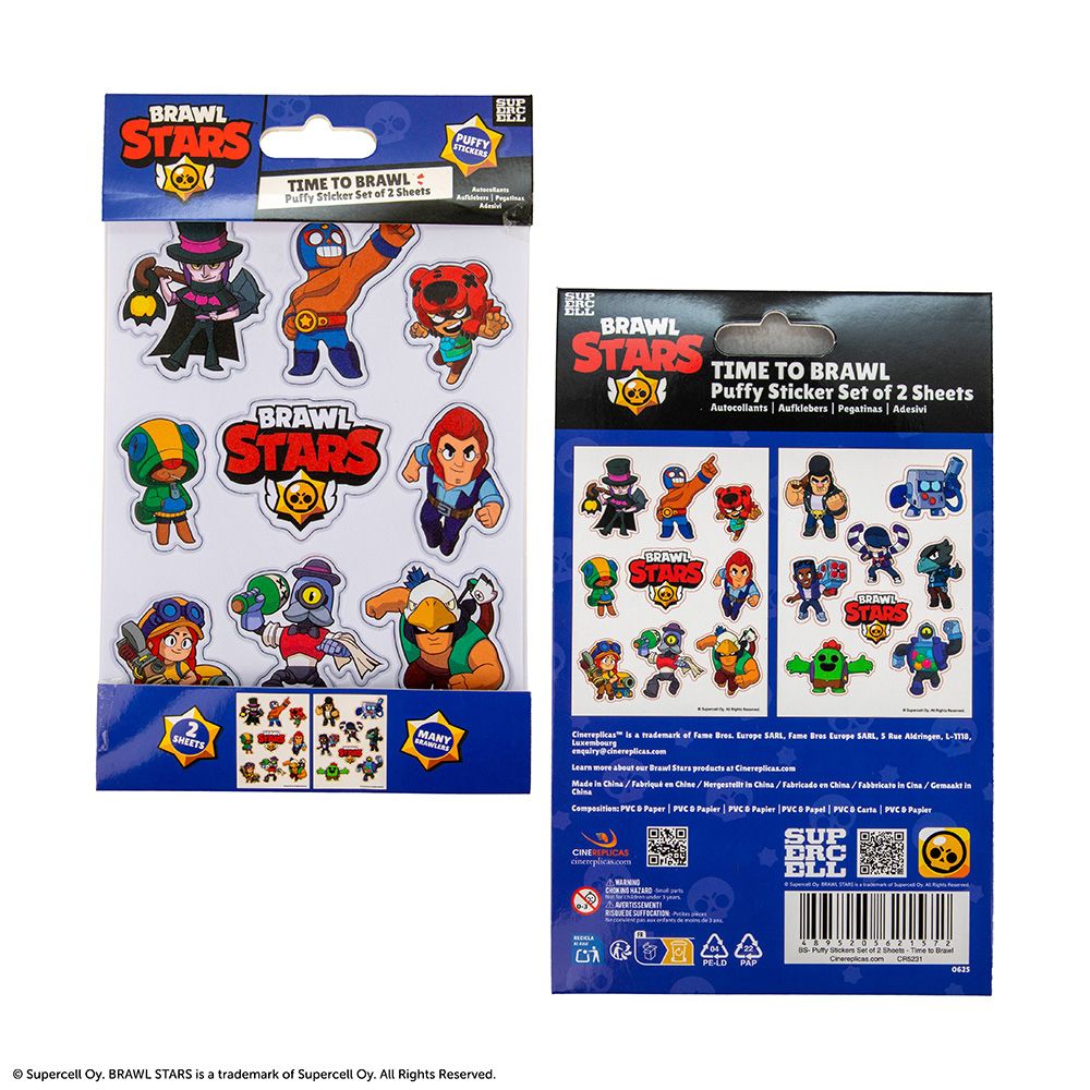 Σετ 2 τεμαχίων Puffy Stickers BRAWL STARS