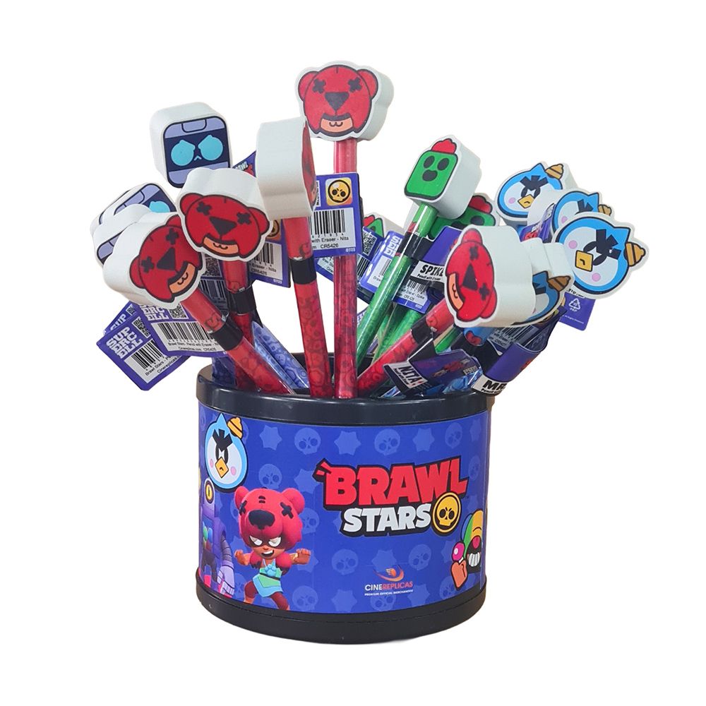 Display 20 Pencils with eraser BRAWL STARS (5 pieces of 4 designs)
