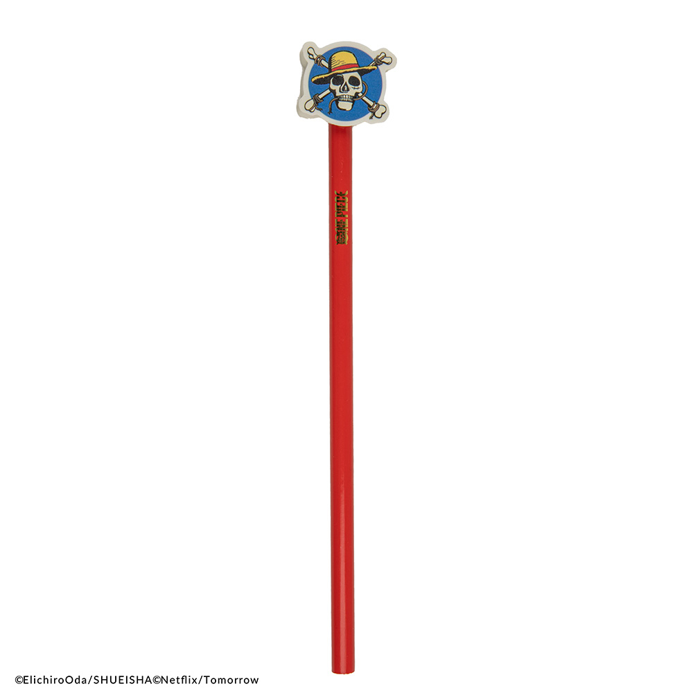 Display 20 Pencils with eraser ONE PIECE (5 pieces of 3 designs) - (Anime Collection)