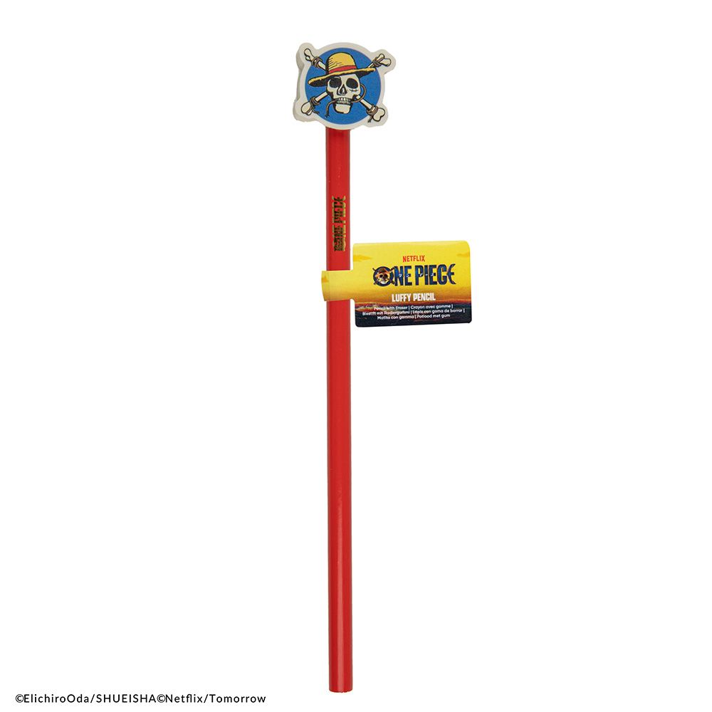 Display 20 Pencils with eraser ONE PIECE (5 pieces of 3 designs) - (Anime Collection)