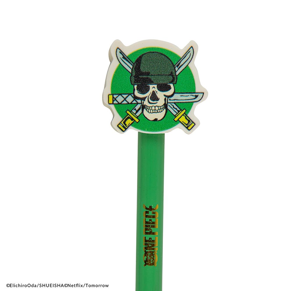 Display 20 Pencils with eraser ONE PIECE (5 pieces of 3 designs) - (Anime Collection)