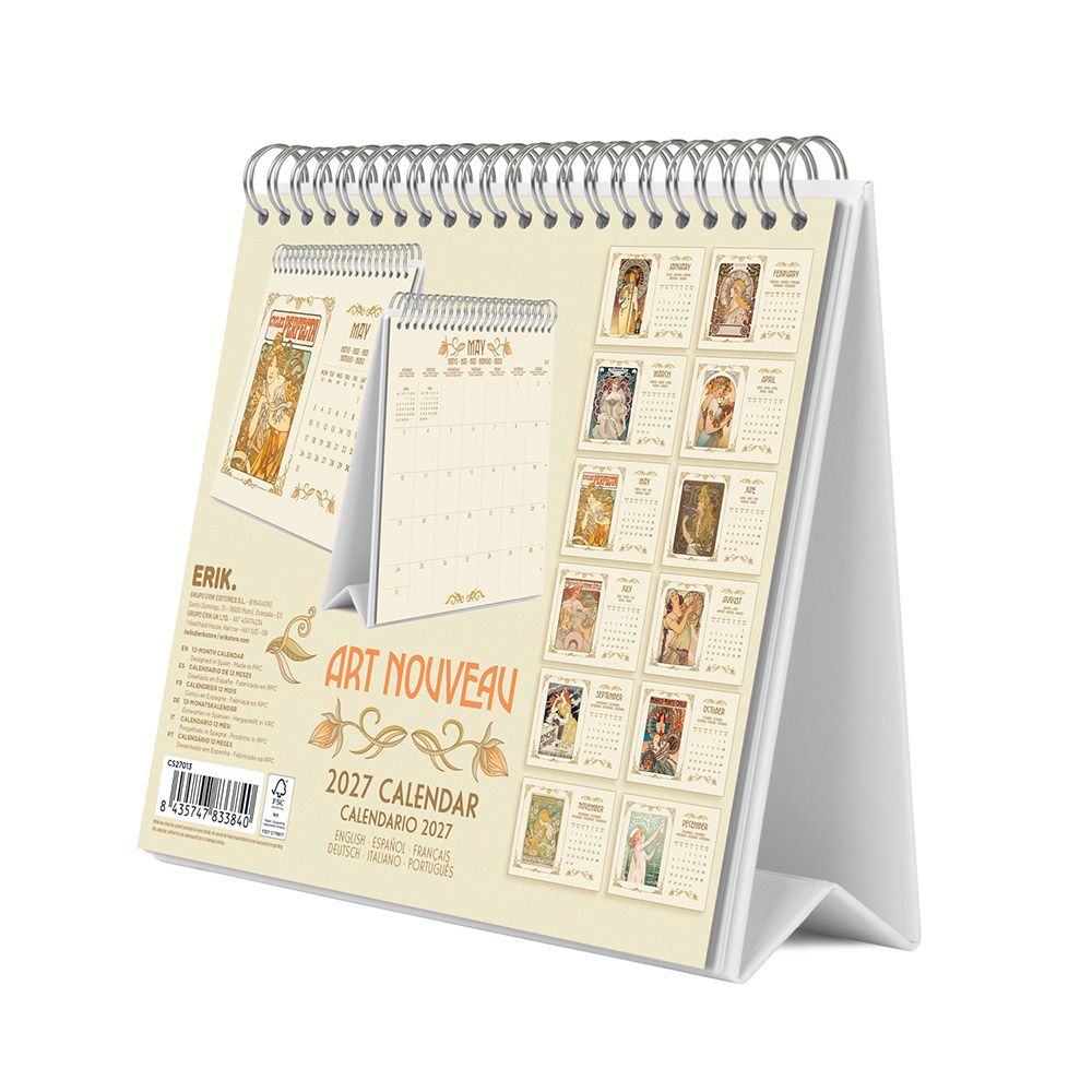 Deluxe Desk Calendar 2027 ART NOUVEAU