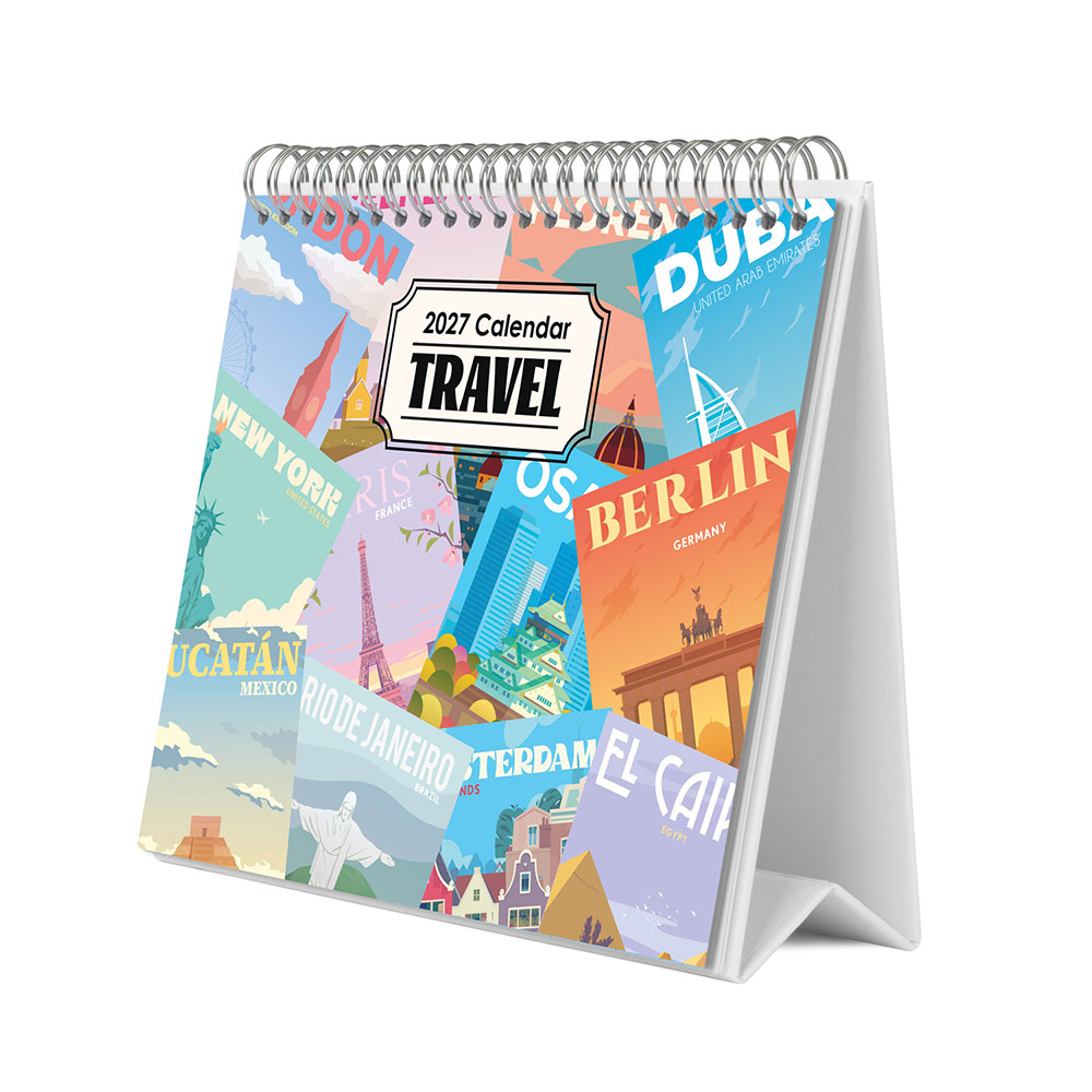 Deluxe Desk Calendar 2027 TRAVEL