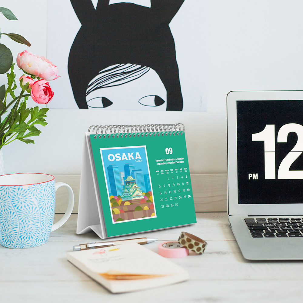 Deluxe Desk Calendar 2027 TRAVEL