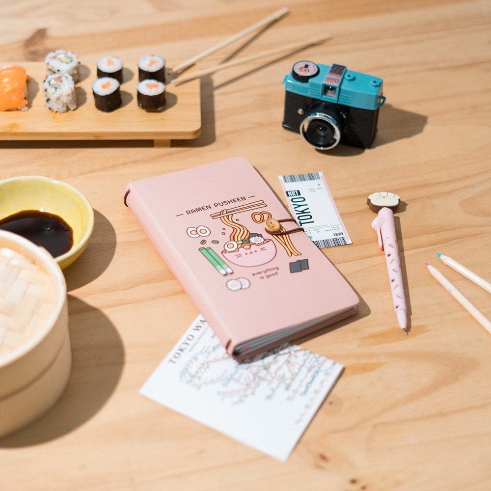 Triple Soft Cover Travel Notebook 13X22 PUSHEEN Sushi Roll