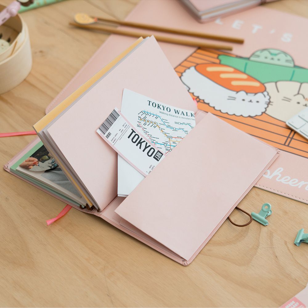 Triple Soft Cover Travel Notebook 13X22 PUSHEEN Sushi Roll