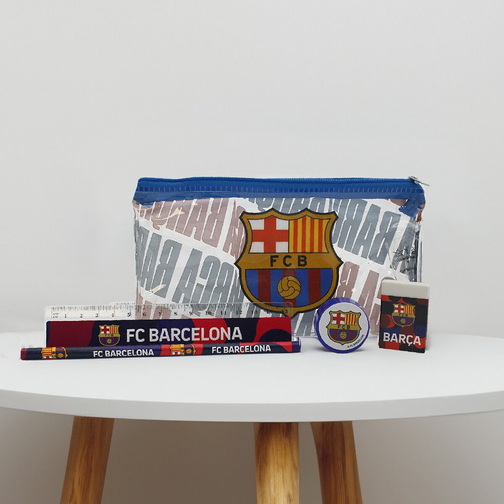 Plastic Pencil Case w/Stationeries FC BARCELONA