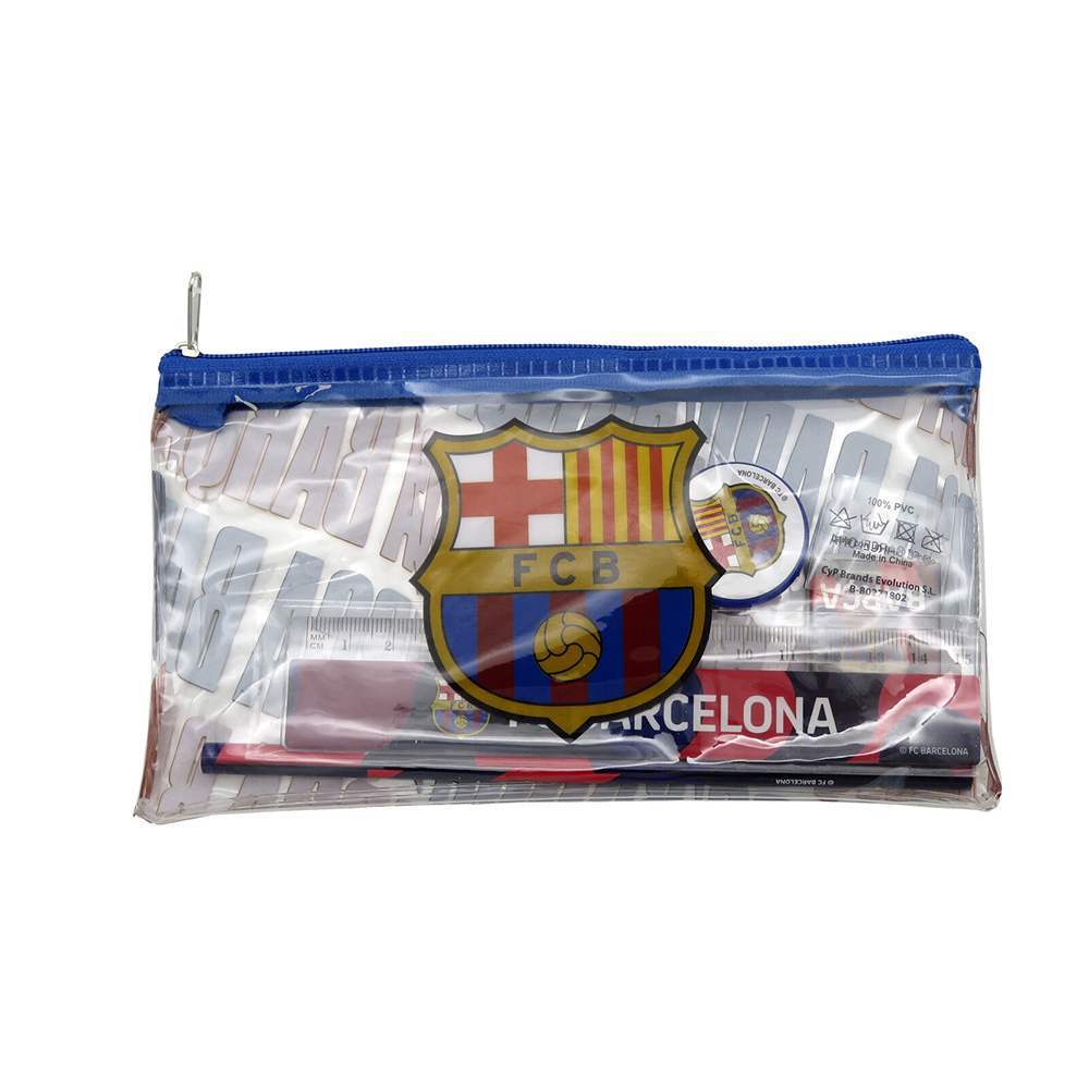 Plastic Pencil Case w/Stationeries FC BARCELONA