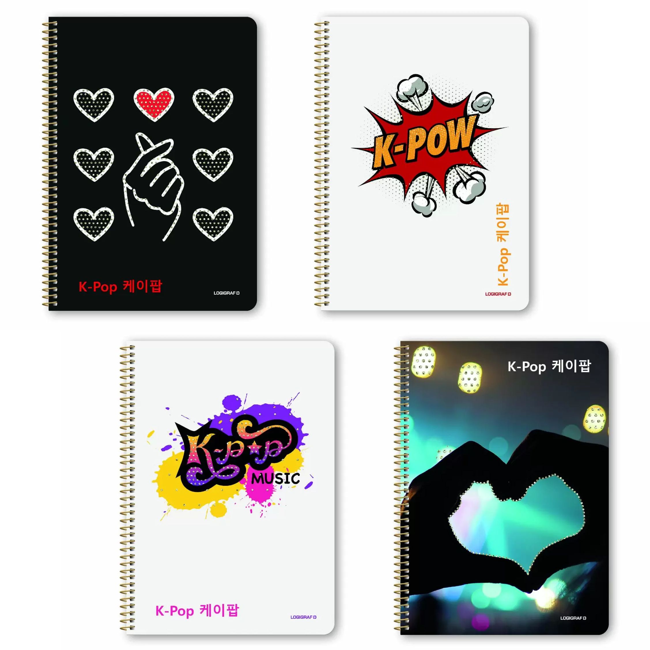 K-POP Wirelock Notebook B5/17Χ25 3 Subjects 90 Sheets 6pcs