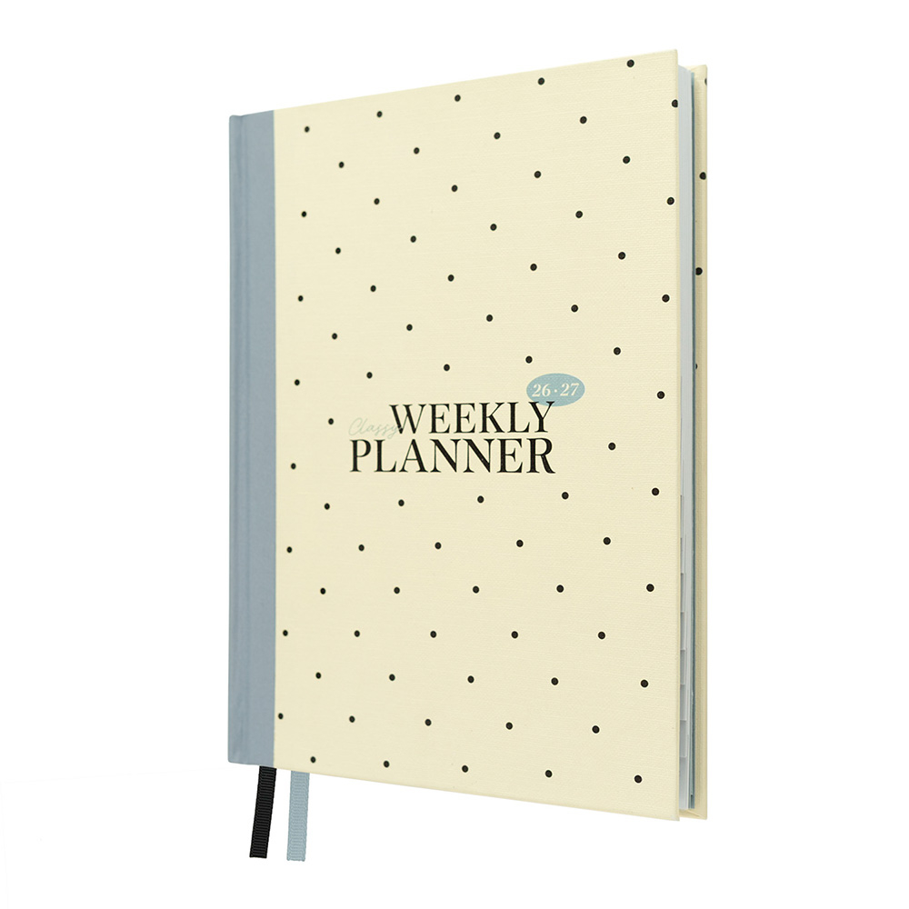 Premium Weekly Acadenic Diary 2026/2027 12 Months 15X21,5cm GAIA CLOUD DOTS by Kokonote