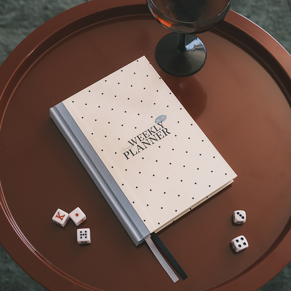 Premium Weekly Acadenic Diary 2026/2027 12 Months 15X21,5cm GAIA CLOUD DOTS by Kokonote