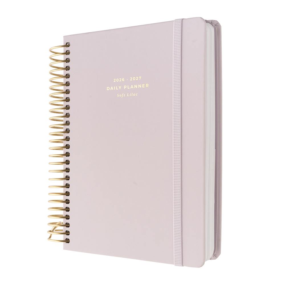 Premium Academic Daily Agenda 2026/2027 Wire-o 12 Months 18Χ21,5cm MUSE SOFT LILAC by Kokonote