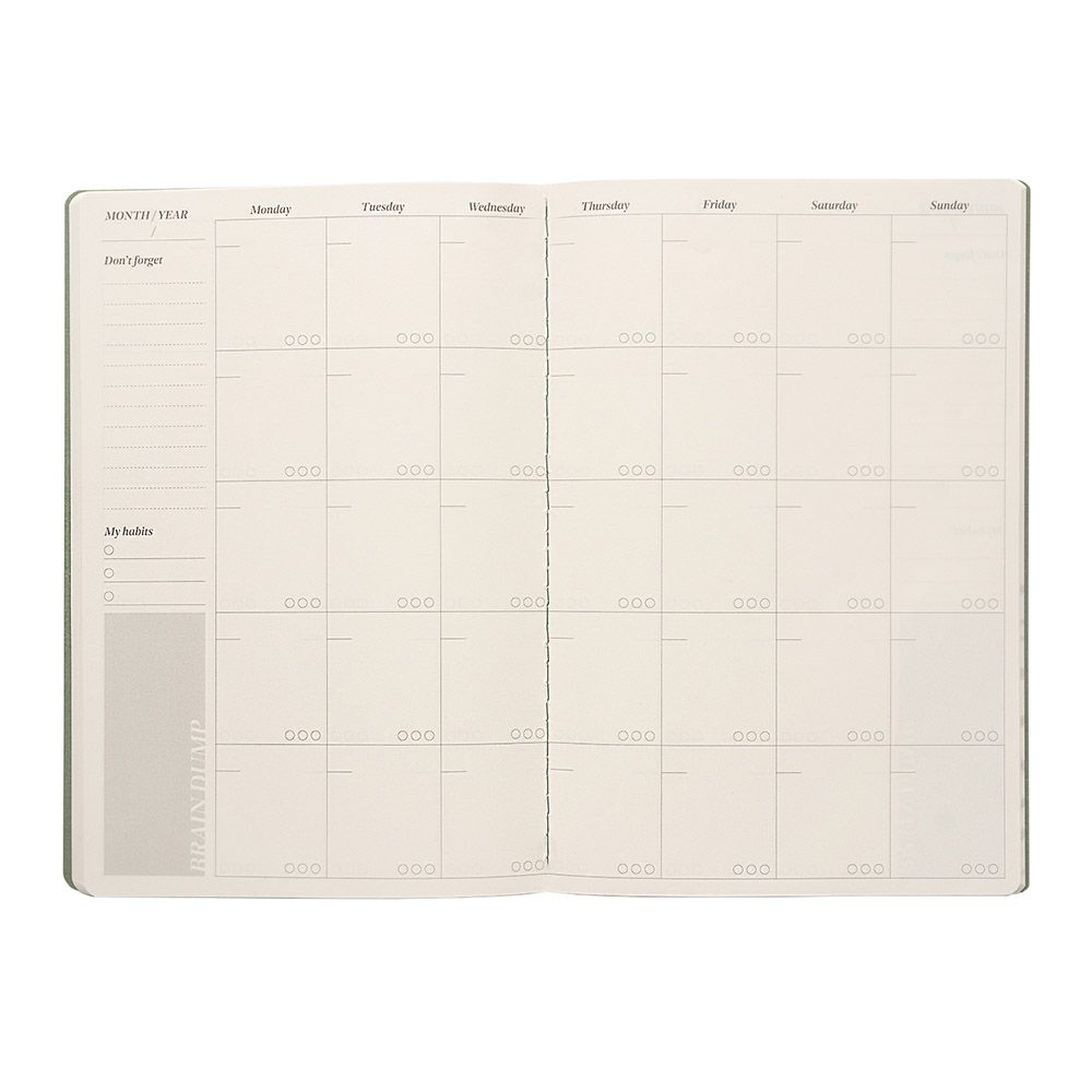 Perpetual Monthly Planner 17Χ25cm MATCHA LATTE by Kokonote